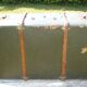 Malle de voyage vert vintage