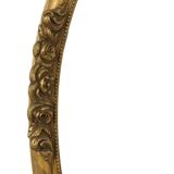 Grand Cadre Ovale En Bois Doré Roses Classiques Style Baroque France 77x57cm