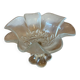 Footed bowl / Vintage frosted moulded glass compote – Corolla shape