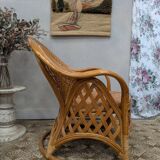Pair of caned armchairs