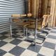 Chrome table and smoked glass