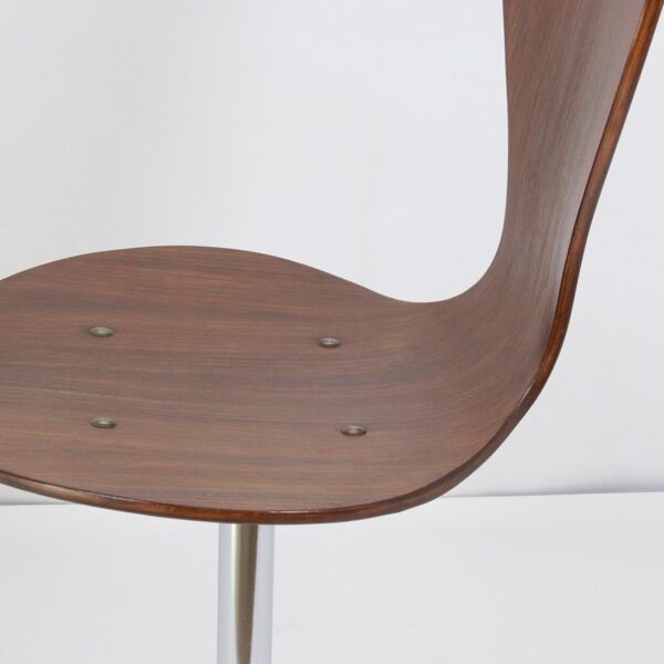 Vintage rotating chair in rosewood and chromed metal, 1950