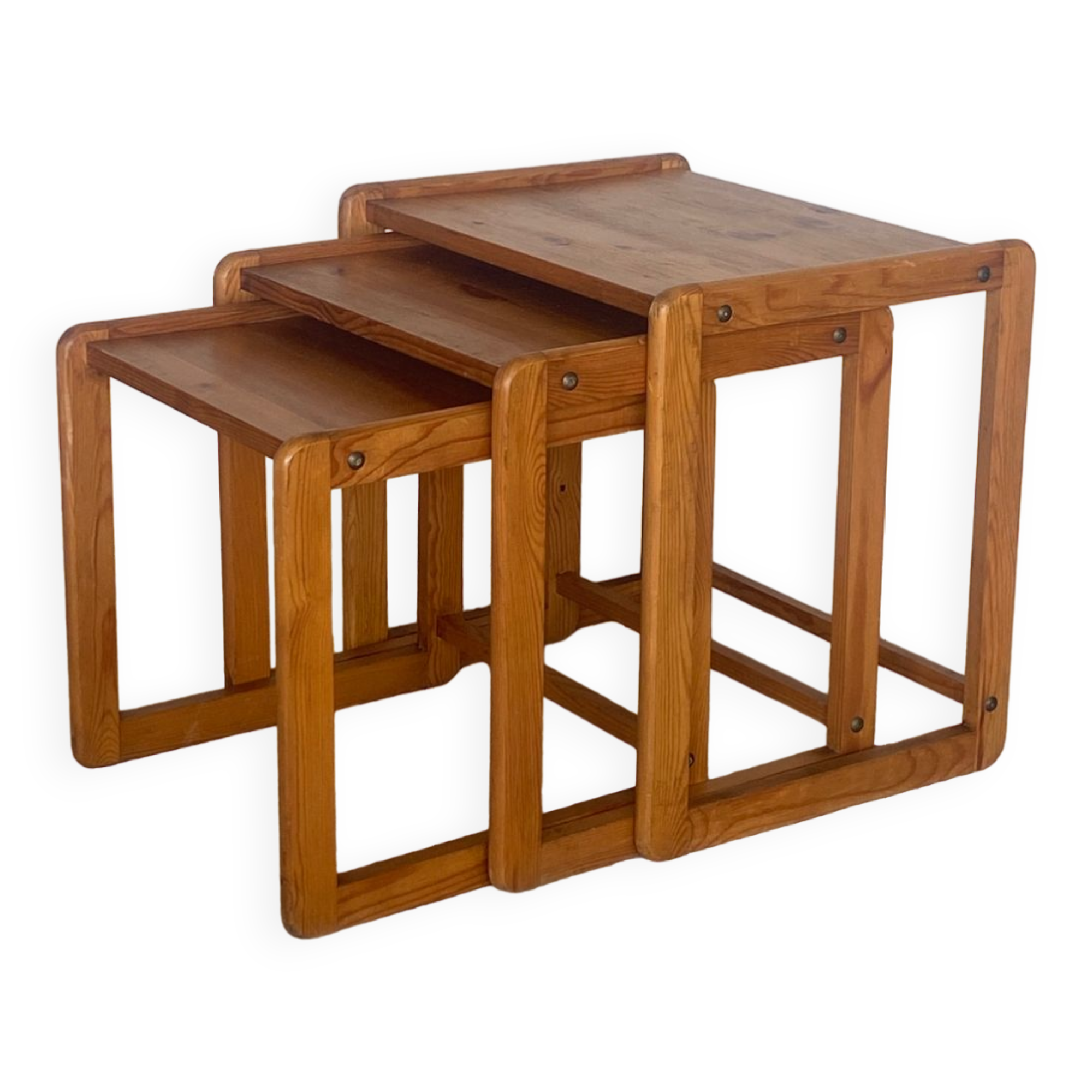 70s nesting tables in pine