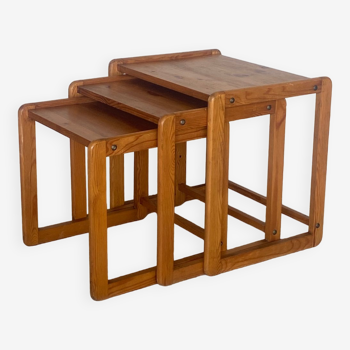 70s nesting tables in pine