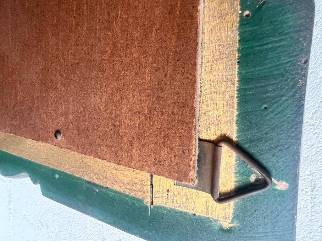 Vintage green XL mirror / wall mirror