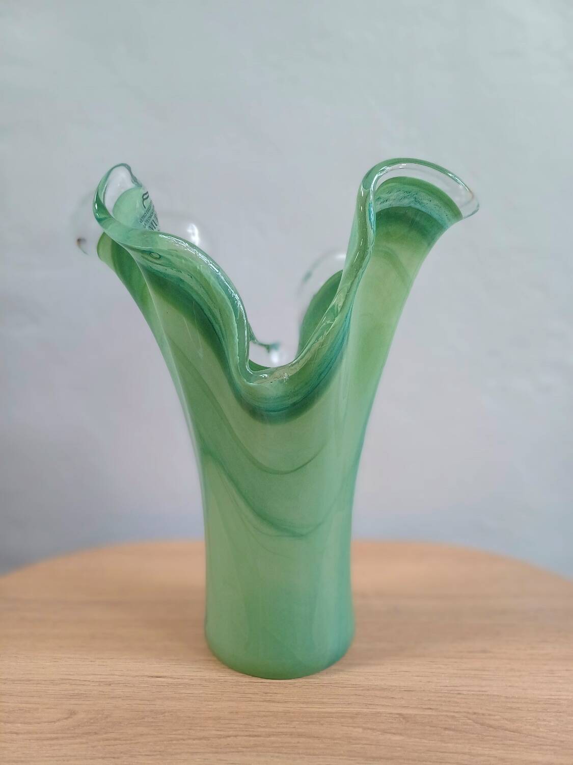 Vase en verre de Murano vert, Italie