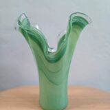 Vase en verre de Murano vert, Italie
