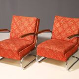 Functionalist Upholstered Armchair by Mücke-Melder | 1930s, Czechoslovakia