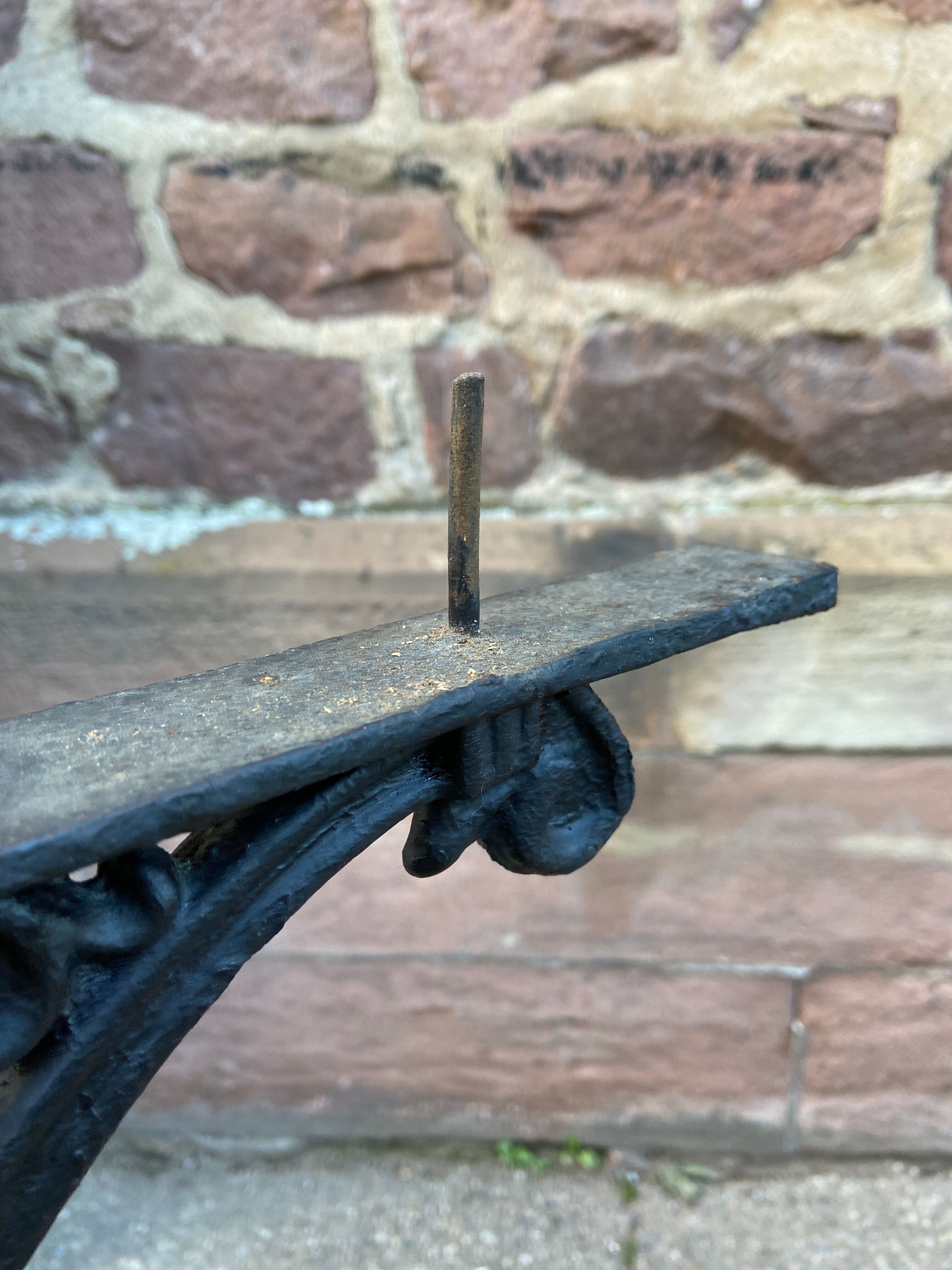 Café table bistro vintage brasserie 1890-1910 cast iron & fir