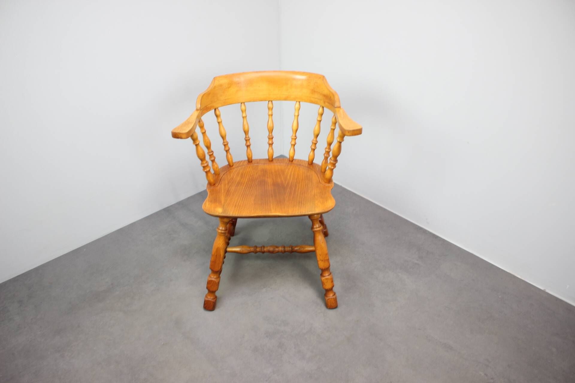 Vintage Windsor armchair with spindle back, Central Europe, circa 1970–1980.