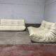 100% authentic Ligne Roset Togo 2-seater + 3-seater, original beige leather.