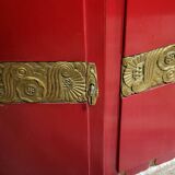 Importante Bibliothèque époque Art Déco en bois laqué et bronze doré