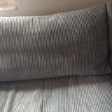 Sky blue ribbed 3-seater sofa