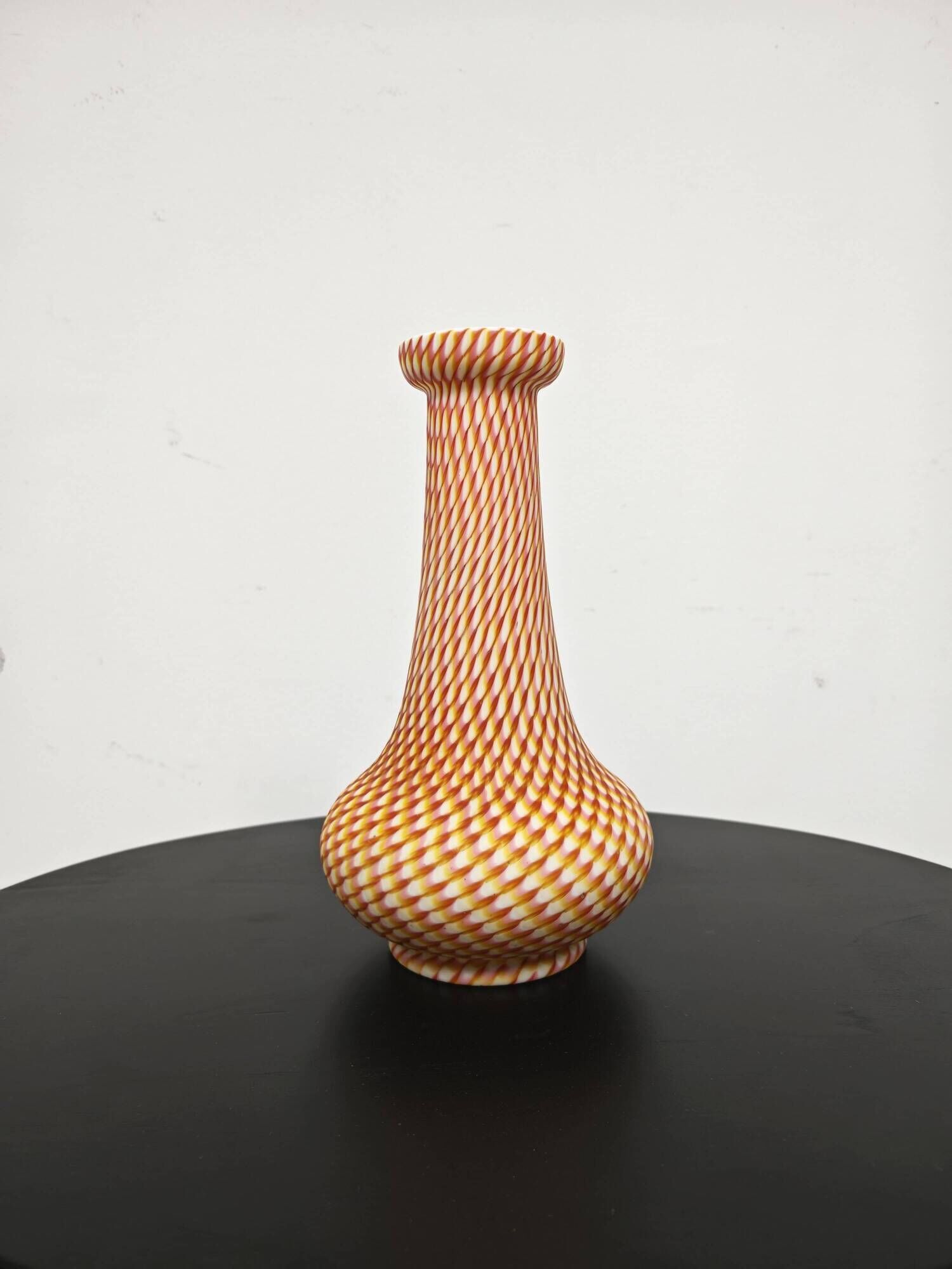 Victorian satin glass vase by Stevens and Williams, 1880s.