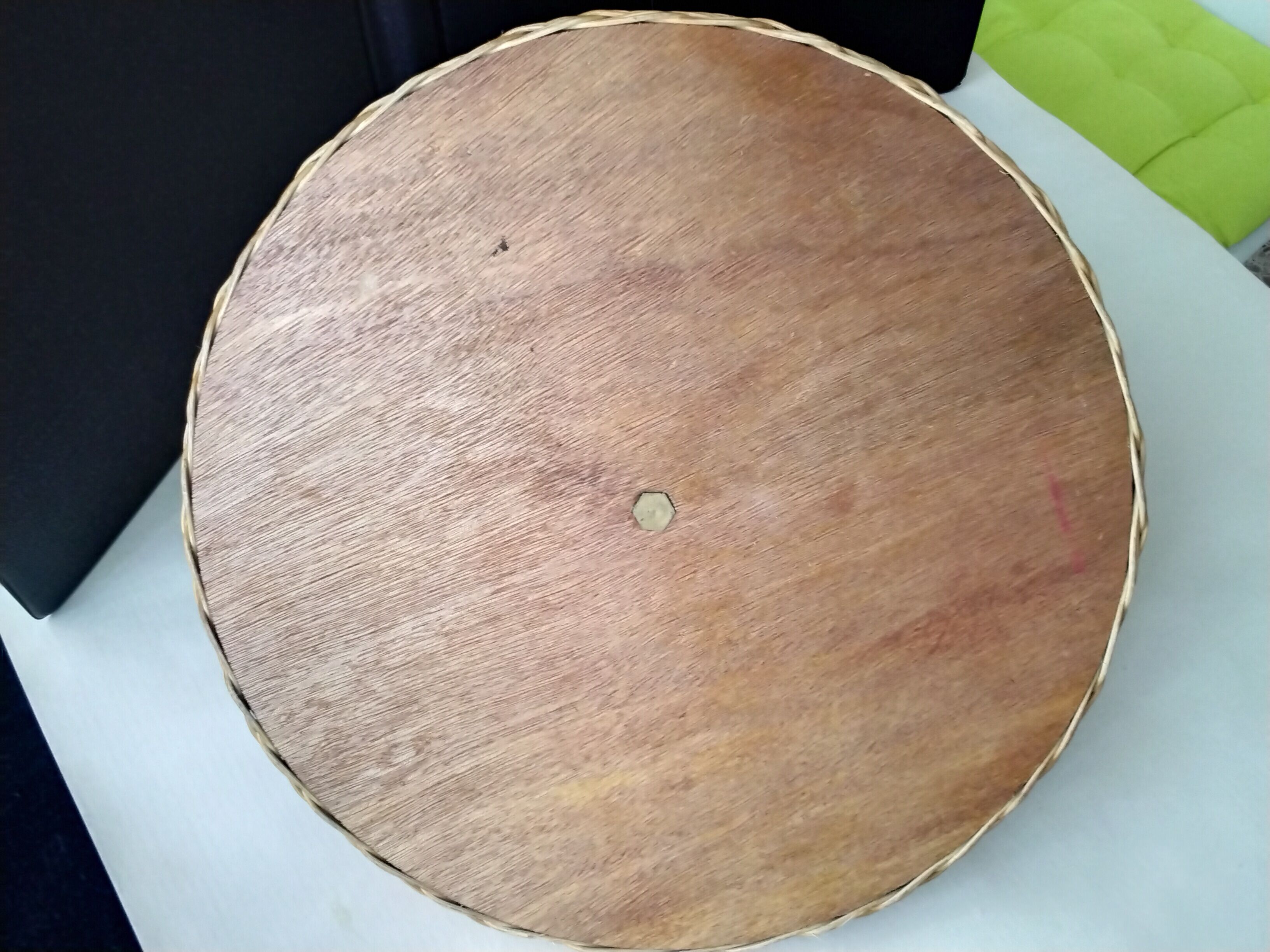 Glass and wicker cheese platter