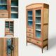 Armoire parisienne d’hôtel vitrée bois brut 1930