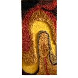 Space Age Wall Tapestry | Italian Mid-Century Fabric Art 1970s