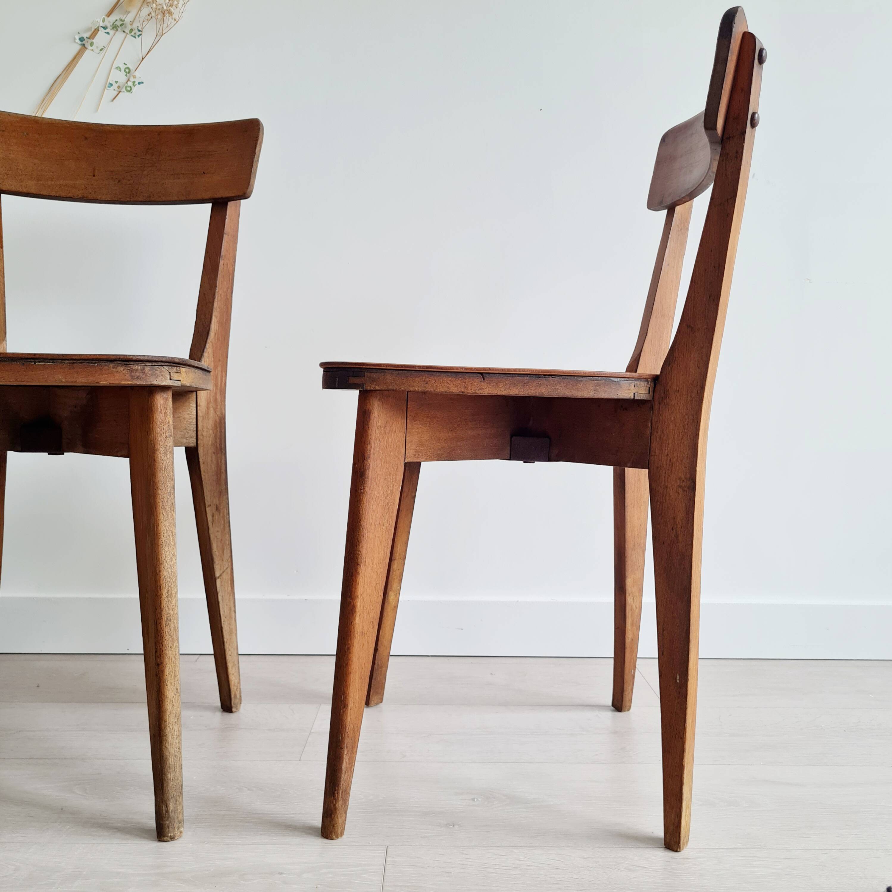 Pair of antique bistro chairs