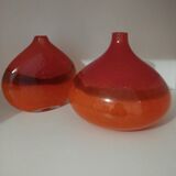 Pair or 2 glass paste vases from the 80s vintage.