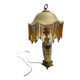 Old lamp with beaded fringed glass shade 40 years