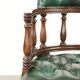 Chaise de bureau Chesterfield de style anglais en cuir vert