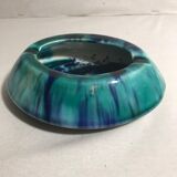 Old ceramics ceramic ashtray morvan blue green vintage enamel