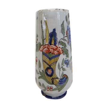 Vase Desvres Fourmaintraux Rouen Molicorne corne d'abondance