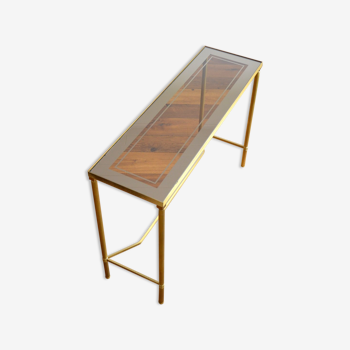 Console doré et verre 1970