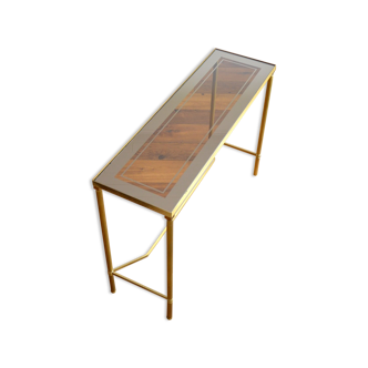 Gilded console and glass 1970s