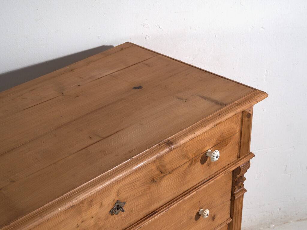 Antique solid pine chest of drawers – European rustic chest of drawers – circa 1900