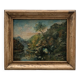 Oil on canvas, bucolic landscape, early 20th century