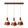 Vintage 3-light suspension in teak and white opaline – 1960s/70s