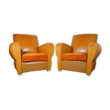 Pair of club chairs in skai 1960