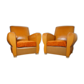 Pair of club chairs in skai 1960