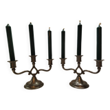 Pewter candlesticks