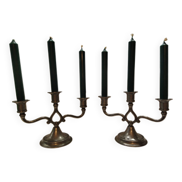 Pewter candlesticks
