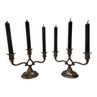 Pewter candlesticks