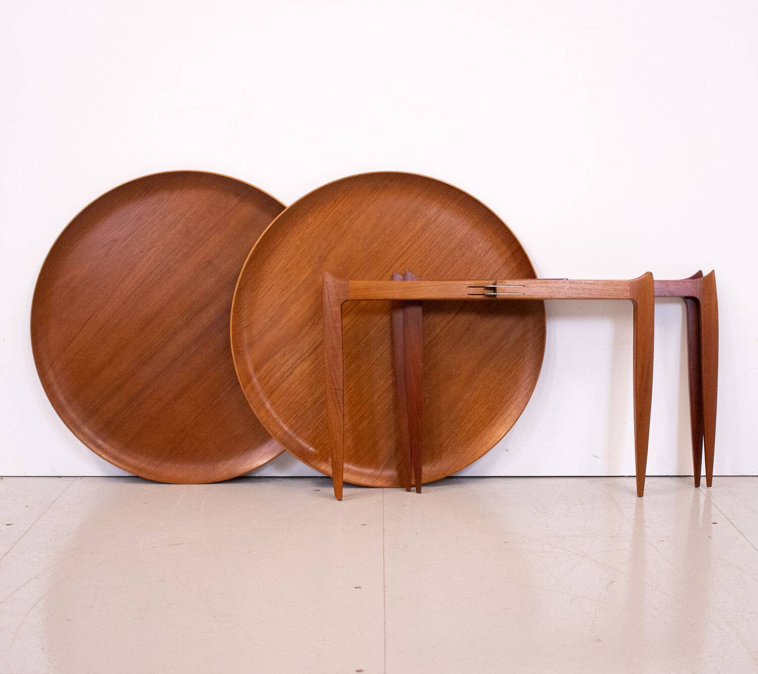 Pair of Danish Teak Model 4508 Tray Tables by Fritz Hansen, 1950s