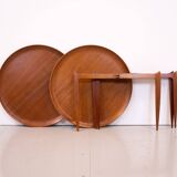 Pair of Danish Teak Model 4508 Tray Tables by Fritz Hansen, 1950s