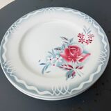 Set of 4 flat plates Digoin Sarreguemines