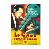 Original movie poster "LeCrime was almost perfect"1955 Hitchcock, kelly...
