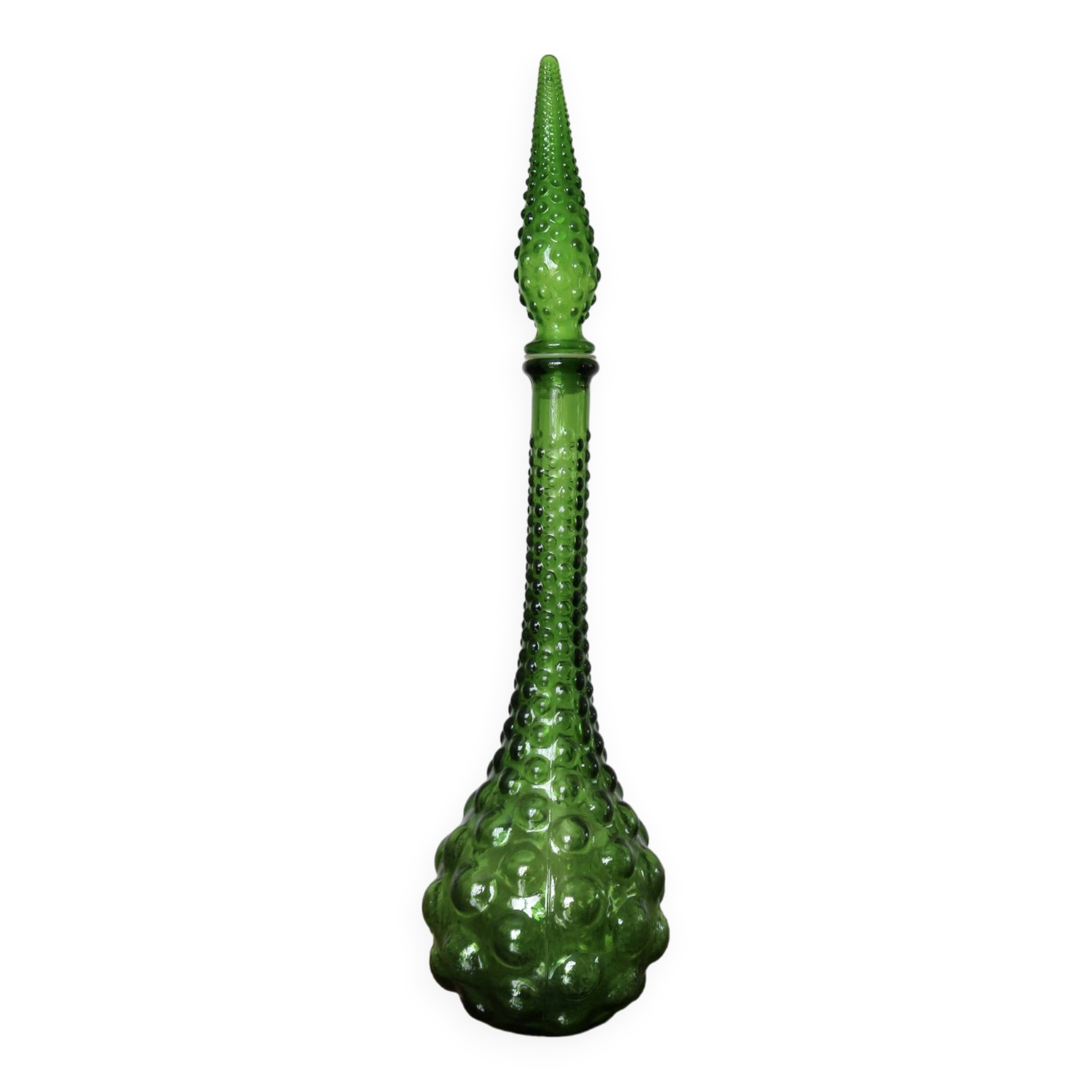 Bottle, carafe Italy, Empoli, in bubbled glass 1960