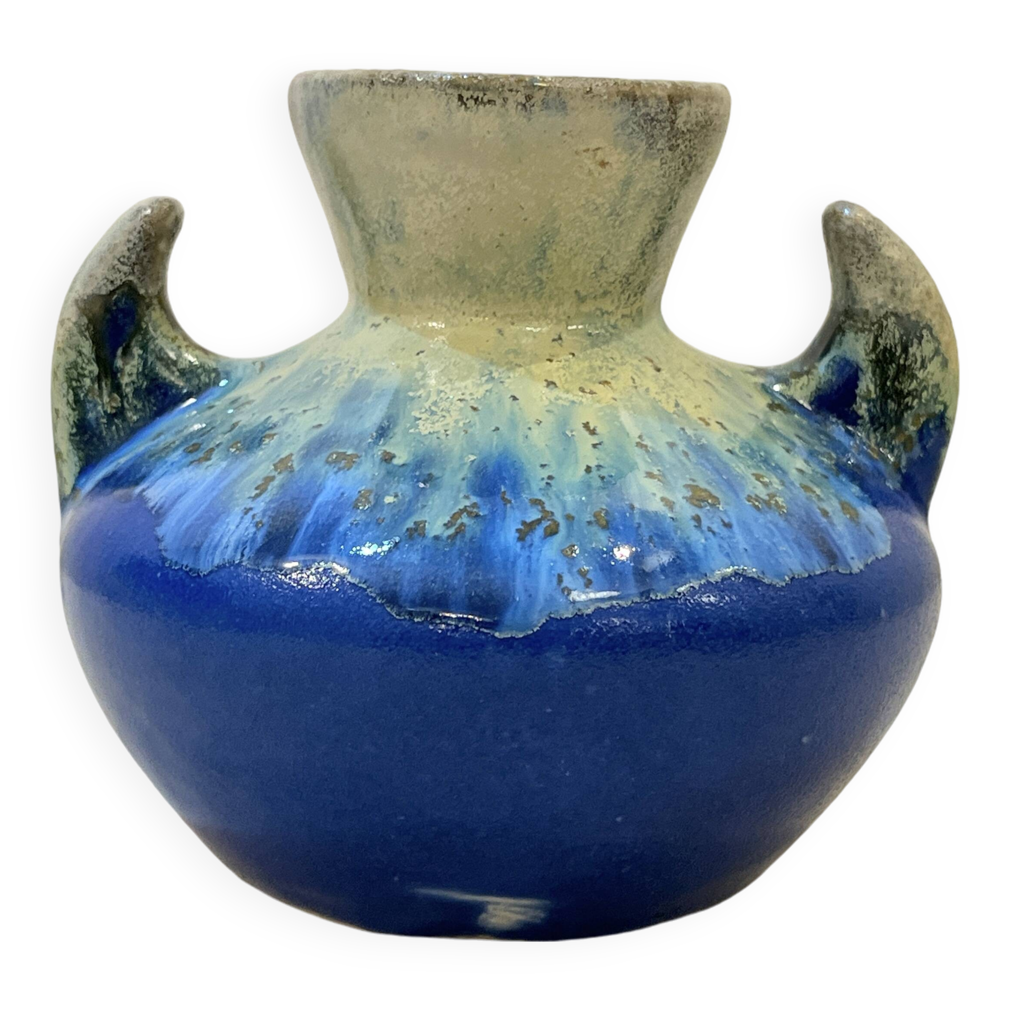 Vase with handles vintage alpho art deco ceramic alphonse mouton vintage