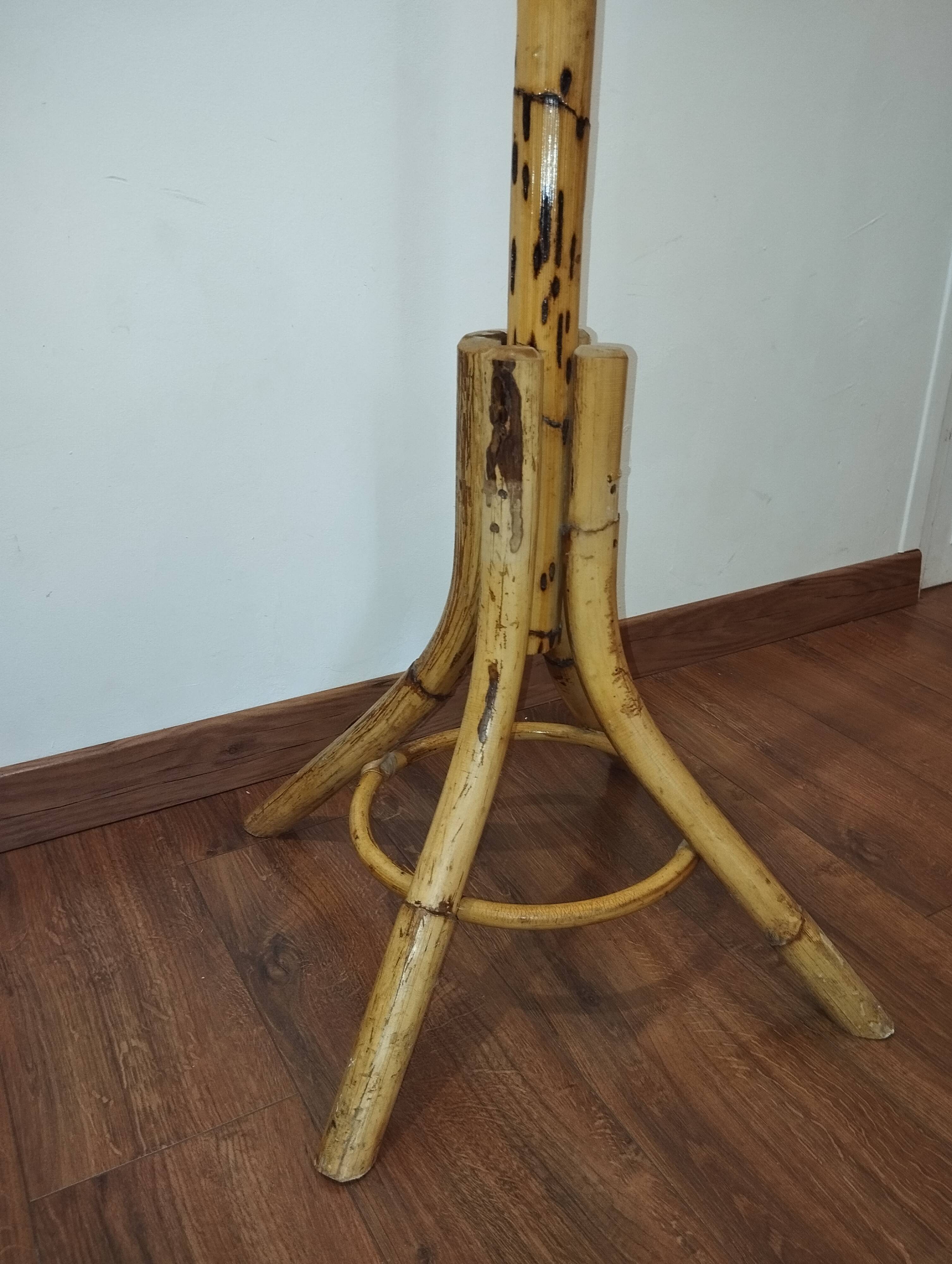 Vintage bamboo coat rack in the style of Franco Albini.