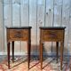 Paire de tables de chevet Style Louis XVI – Maison Gouffé – Marqueterie & Marbre
