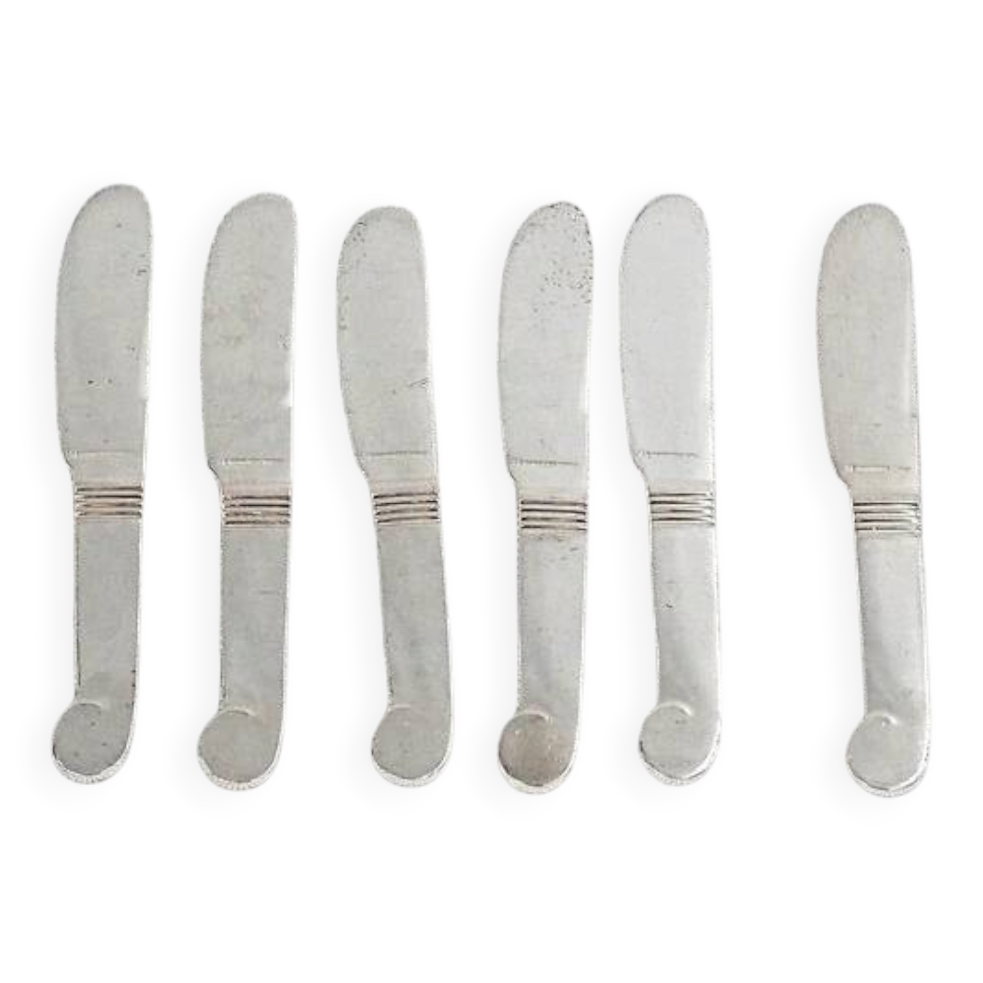Christofle, 6 butter knives, spreaders, Luc Lanel, in silver-plated metal.