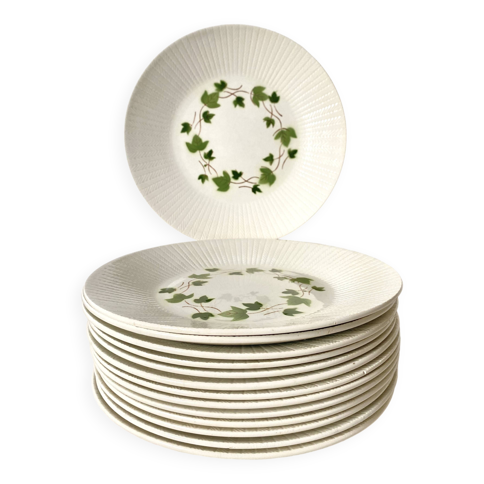 Antique dinner plates Saint Amand Ceranord, Bourrasque