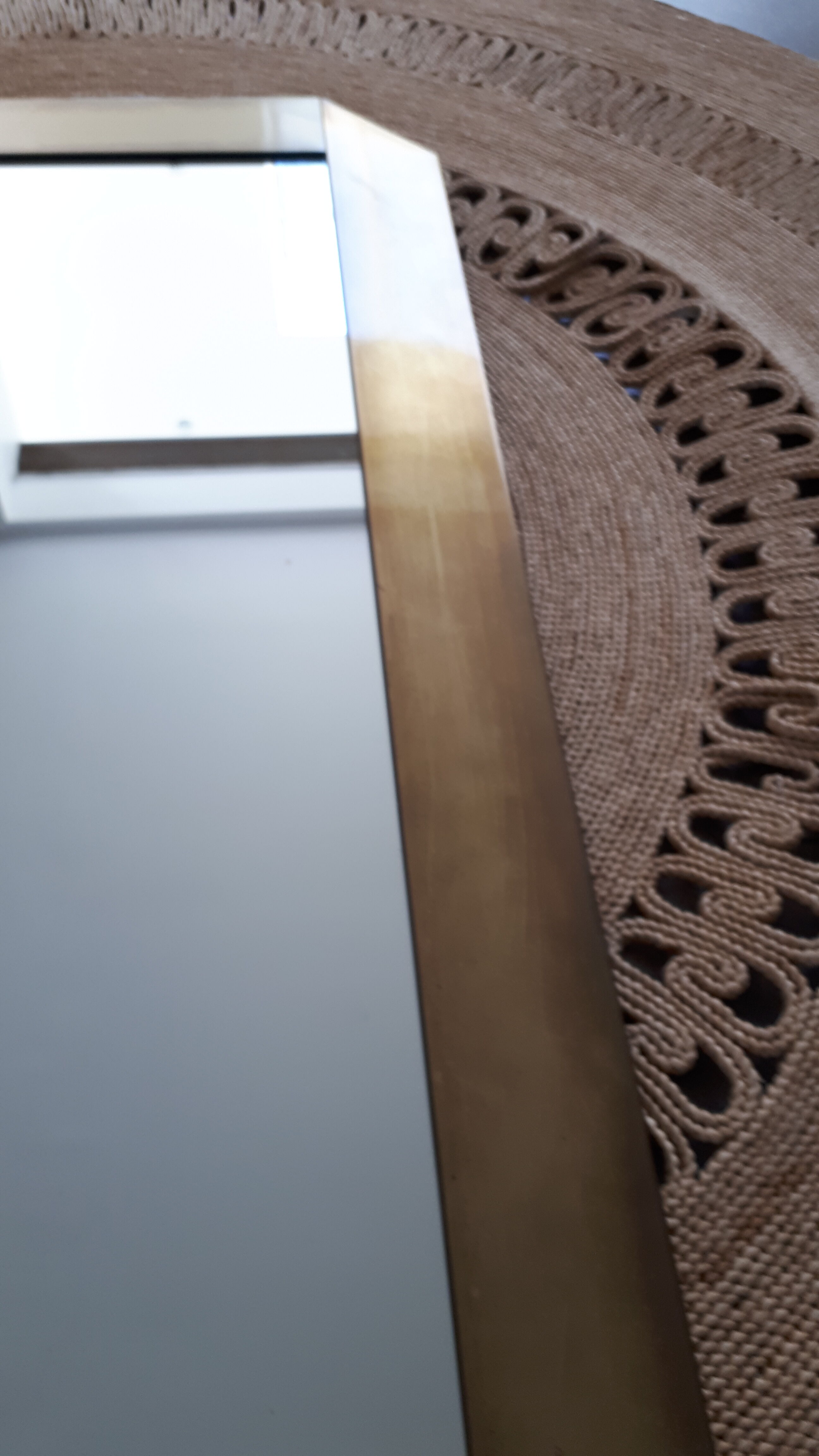 Gold metal mirror years 80 55x97cm