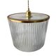 Vintage suspension lamp in electrified corrugated glass to nine