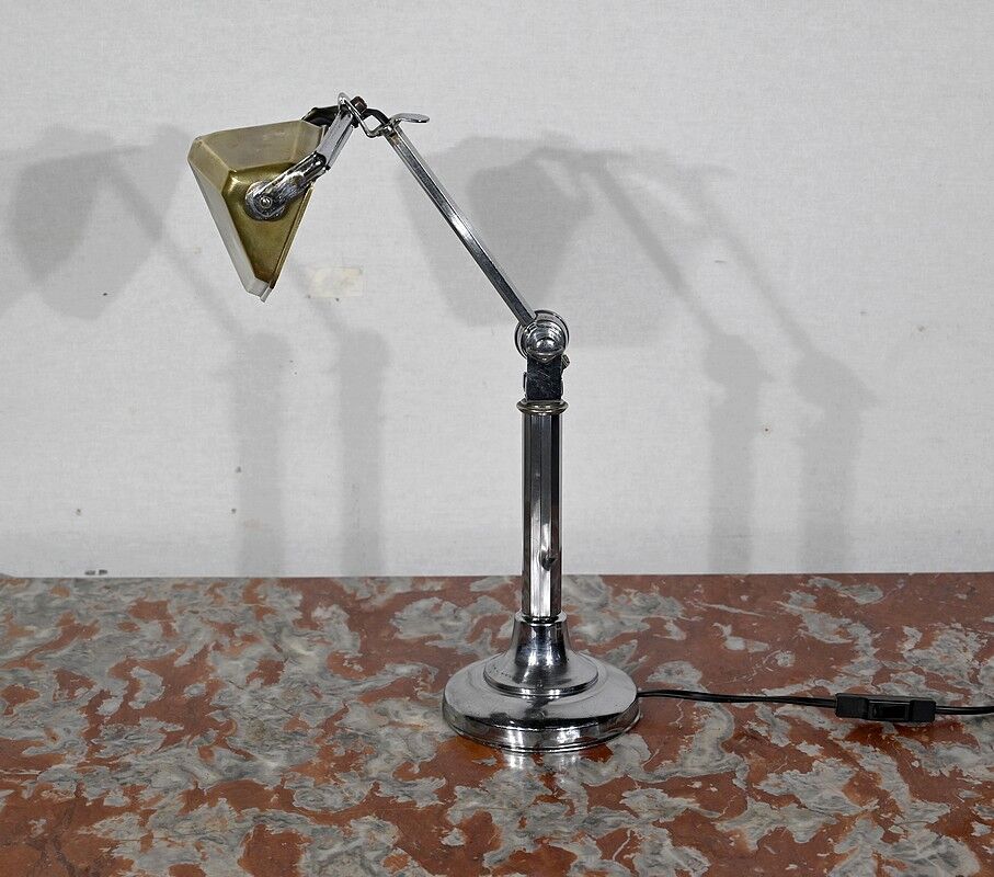 Metal desk lamp, after the pirouett' model, art deco, 1930